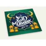 Moderne Eid-Kort med Arabisk Kalligrafi – 10-pakning, 14x14 cm