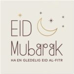 Elegante Eid Mubarak Kort – Minimalistisk Design (10-pakning, 14×14 cm)