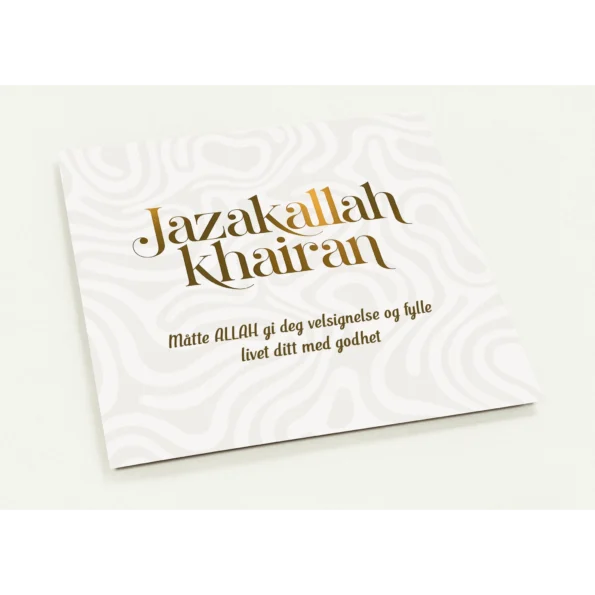 Jazakallah Khairan Kort – Stilig Design