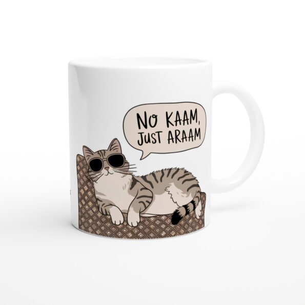 Avslappet Katt Kopp – "No Kaam, Just Araam" Design