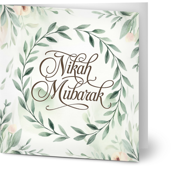 Nikah Mubarak kort – elegant gratulasjonskort for bryllup