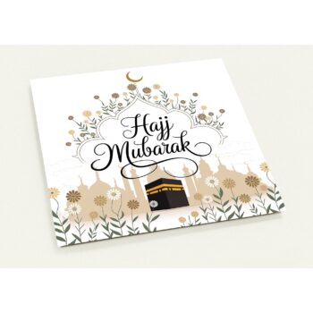 Hajj Mubarak Kort – Elegant Design med Kaaba